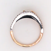 14K Rose and White Gold Engagement Ring w/ a 5mm Round CZ